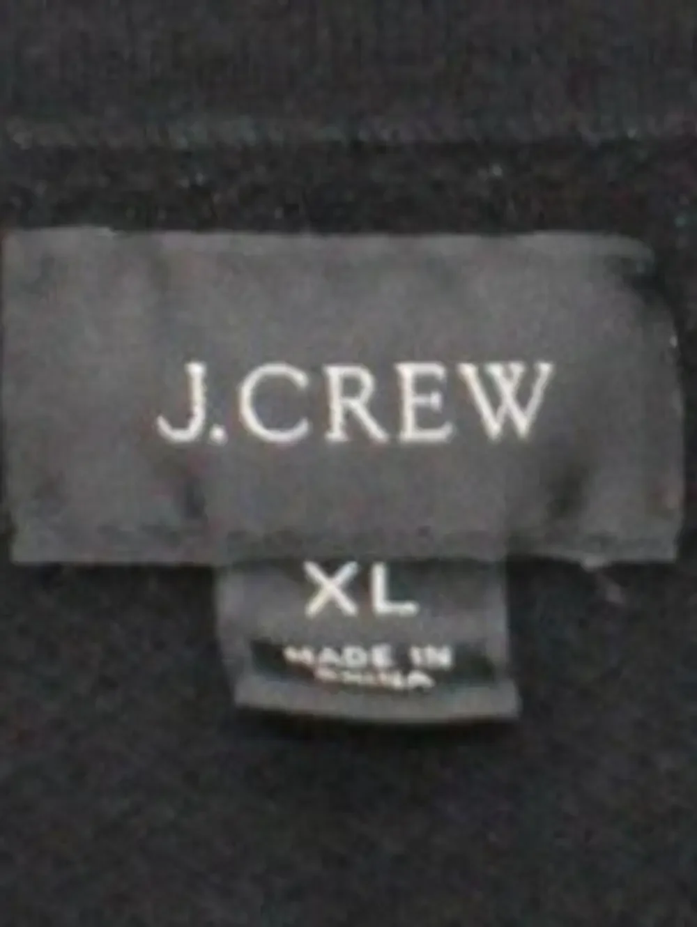 J.Crew XL Classic Black Cotton Cashmere Crewneck Textured Pullover Sweater